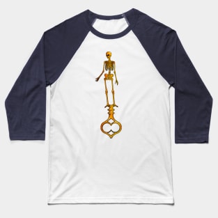 Skeleton Key (back print) Baseball T-Shirt